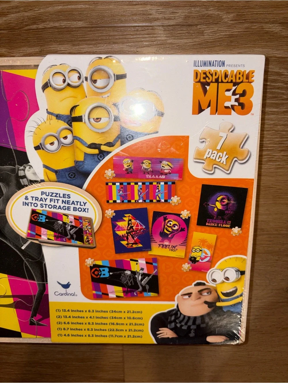 Despicable Me 3 7 Wood Puzzles 12 to 24 Piece Puzzles by Cardinals New